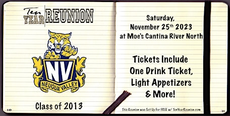 Primaire afbeelding van Neuqua Valley Reunion - TIX WILL BE AVAILABLE FOR PURCHASE AT THE DOOR!