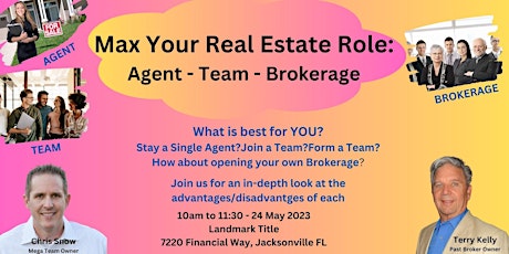 Primaire afbeelding van Max Your Real Estate Role: Agent, Team, or Broker?