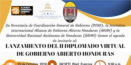 Imagen principal de Lanzamiento Diplomado Virtual de Gobierno Abierto Honduras 