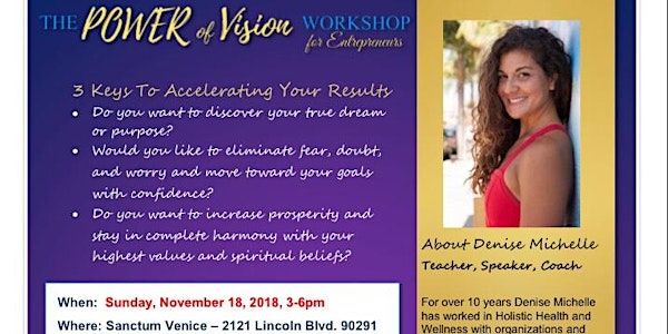 The Power of Vision Workshop for Entrepreneurs