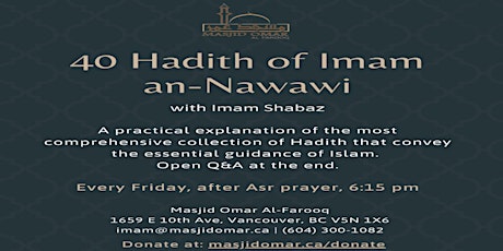 40 Hadith of Imam Nawawi Halaqa