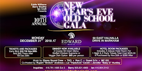 10th Annual New Years Eve Old School Gala, Monday December 31st 2018 primary image