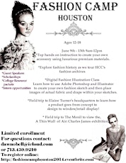 Fashion Camp Houston 2014 * For 2015 sign up follow this link>> https://fashioncamphouston2015-12-18yrolds.eventbrite.com/ primary image