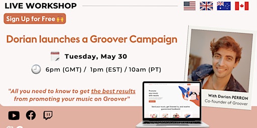 Live Workshop - Dorian launches a Groover Campaign primary image