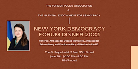 Primaire afbeelding van FPA/NED New York Democracy Forum Dinner 2023