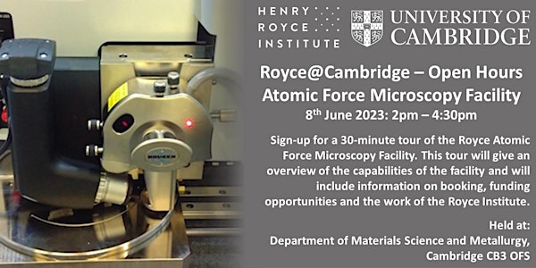 Royce@Cambridge Open Hours - Atomic Force Microscopy Facility
