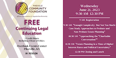 Image principale de Free Continuing Legal/Professional Education- Pikeville, KY