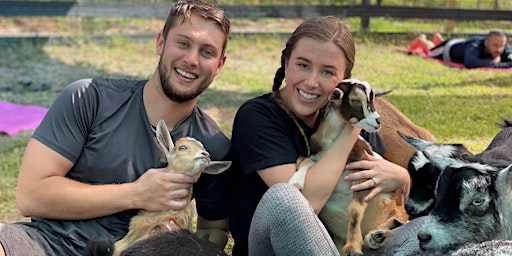 Imagem principal do evento Fun Goat Yoga with Baby Goats, Farm Tour, Music