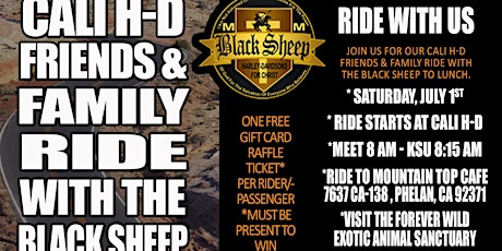 Cali H-D Friends & Family Ride with the Black Sheep