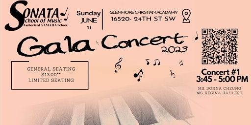 Imagem principal de 2023 Sonata Gala Concert (Concert #1@3:45-5:00pm)- Ms. Donna & Ms. Regina