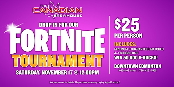 PS4 Fortnite Tournament! Win 50,000 VBucks! (Ages 12+)