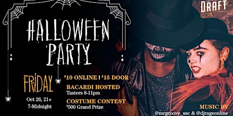 Halloween Costume Contest Party at Draft- Hosted by Bacardi! primary image