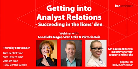 Getting into Analyst Relations: Sven Litke, Annelieke Nagel & Viktoria Reis primary image