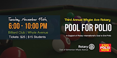 Whyte Avenue Rotary 3rd Annual Pool for Polio primary image