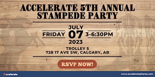 Primaire afbeelding van Accelerate 5th Annual Stampede Party!
