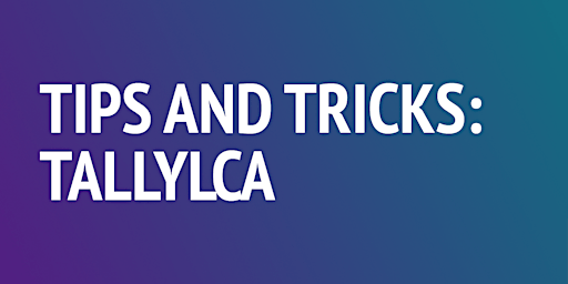 Image principale de Tips and Tricks: TallyLCA