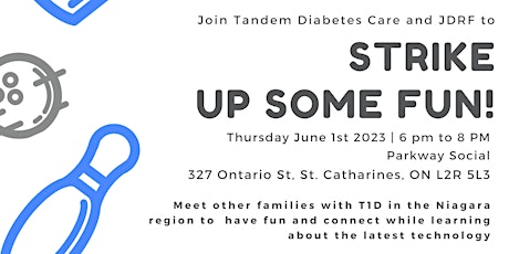 T1D Family Bowling Night in the Niagara Region! primary image