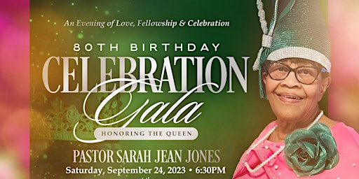 Pastor Sarah Jones 80th Birthday Celebration Gala primary image
