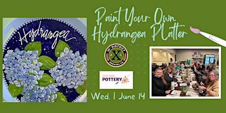 Hydrangea Platter - Learn to Silk Screen on Pottery