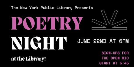 Poetry Night at the Library! (Open Mic & Reading)