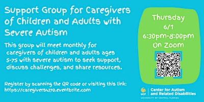 Support Group for Caregivers of Children and Adults with Severe Autism