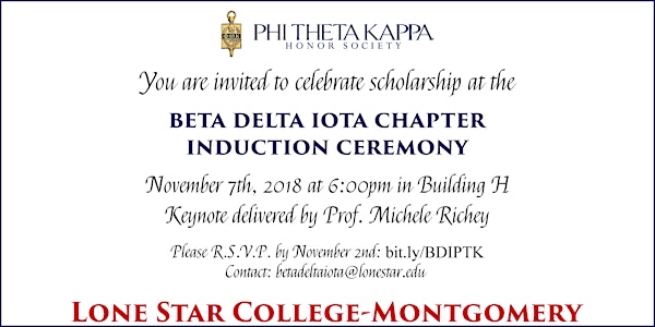 Phi Theta Kappa-Beta Delta Iota Chapter Fall Induction Ceremony