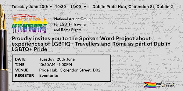 National Action Group for LGBTI+ Traveller & Roma Rights Spoken Word Event