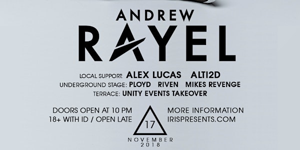 ANDREW RAYEL !!!! (live) | IRIS ESP101 Learn to Believe | Saturday November 17. This is an 18+ event VIP 21+ at Believe Music Hall, ATL,GA . This is going to be a MASSIVE show, and it WILL sell out.