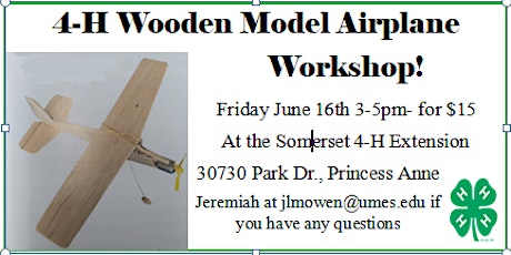 Wooden Model Airplane with Propeller and Wheels Workshop