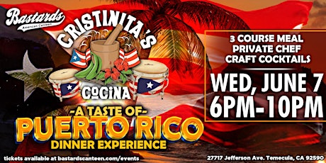 Cristinita's Cocina |  A Taste of Puerto Rico Dinner Experience