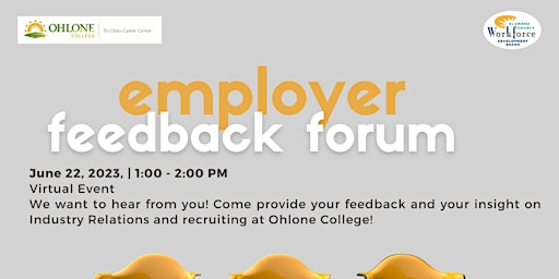 Ohlone College Employer Feedback Forum primary image