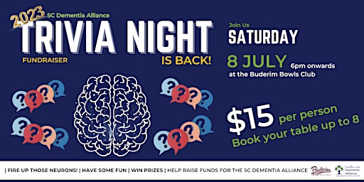 2023 TRIVIA Night - Fundraiser for the Sunshine Coast Dementia Alliance primary image