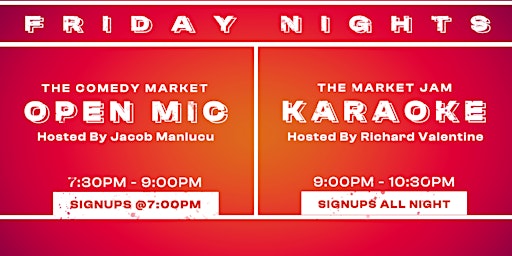 The Comedy Market Open Mic/ The Market Jam Karaoke primary image