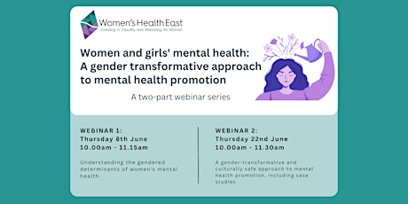 Women's mental health promotion - Webinar 2 primary image
