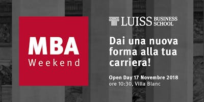 MBA Weekend: Open Day 17 novembre MBA Weekend: Open Day 17 novembre