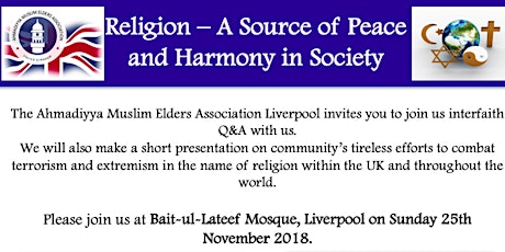 Interfaith Peace Conference - 25th November 2018 primary image