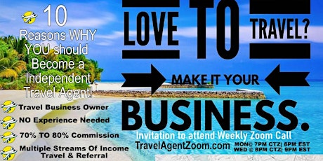 Mon & Wed Travel Agent Business Opportunity Zoom