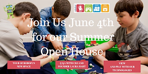 Robofun Summer Open House  on 06/4 in our NEW SPACE! 65th and WEA primary image