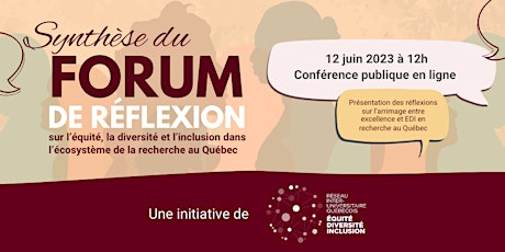 Synthèse du Forum de réflexion en EDI en recherche au Québec