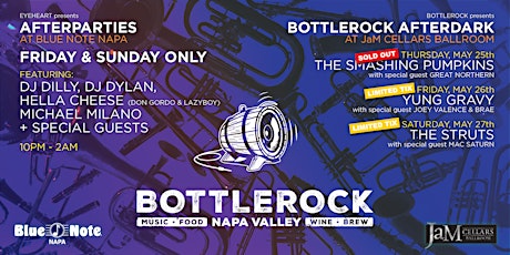 BottleRock Afterparties in Downtown Napa (2 Nights) Fri & Sun Only