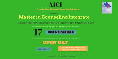 OPEN DAY - Master in Counseling Integrato- Castelli Romani OPEN DAY - Master in Counseling Integrato- Castelli Romani