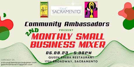 Sacramento Community Ambassador's Monthly Small Business Mixer (June 8)