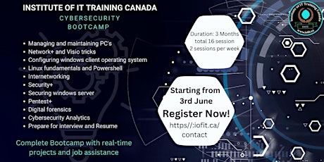 Join the upcoming boot camp of Cybersecurity, Starts from 3rd June 2023