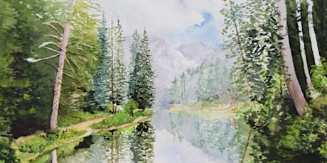 Pacific Northwest Landscape in Watercolor