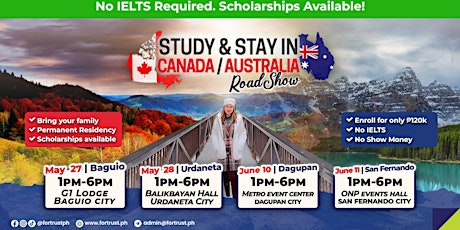 Study & Stay in Canada or Australia Roadshow (Dagupan - June 10, Saturday)