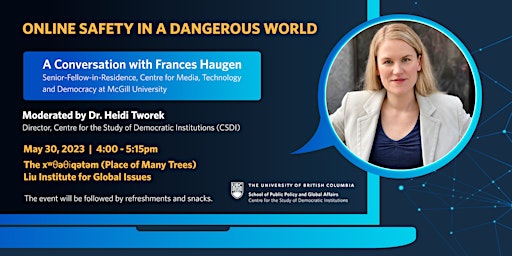 Online Safety in a Dangerous World: A Conversation with Frances Haugen primary image