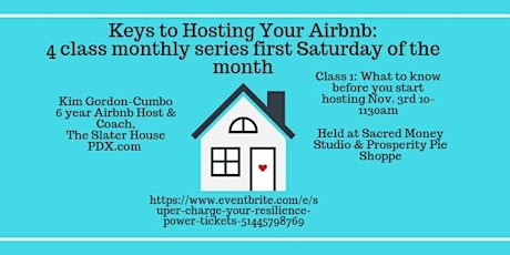 Keys to Hosting Your Own Airbnb:Monthly class series with a different topic primary image