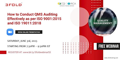 FREE Webinar on How to Conduct QMS Auditing Effectively