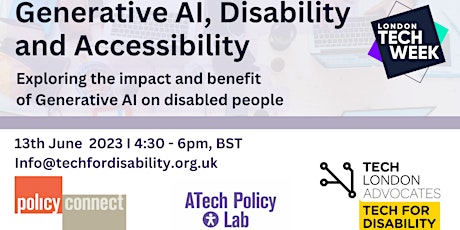 Generative AI, Disability and Accessibility at London Tech Week