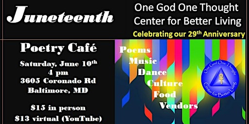 OGOT Juneteenth Poetry Cafe and 29th Anniversary primary image